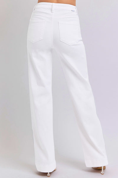 White High Rise Wideleg Jeans