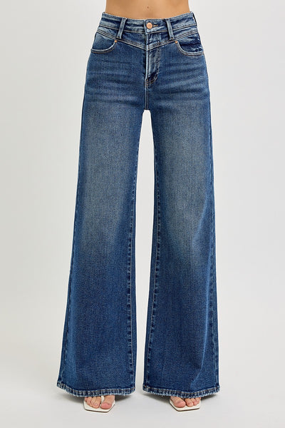 High Rise Wideleg Front Yoke Jeans