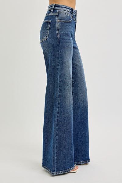High Rise Wideleg Front Yoke Jeans