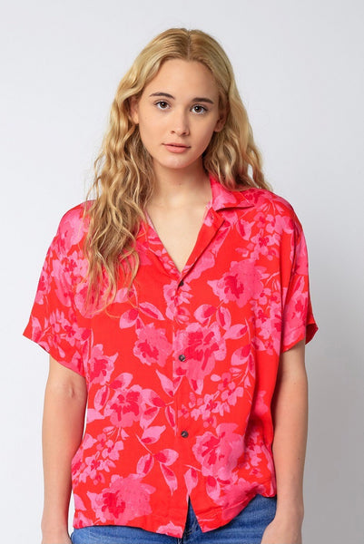 Silky Soft Anais Short Sleeve Button Down Top