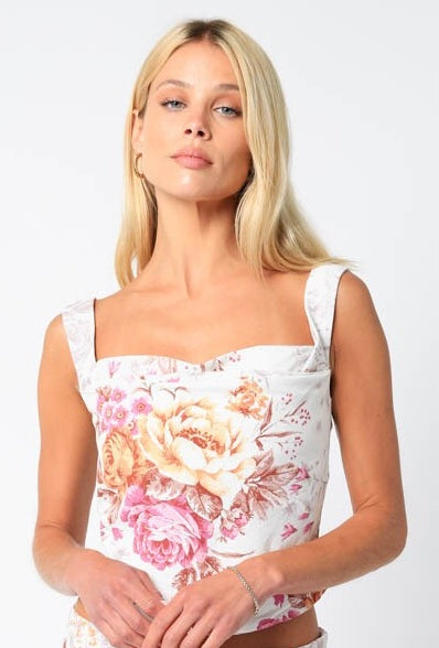 Linen Blend Adley Bustier Top