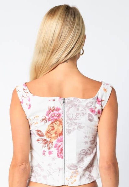 Linen Blend Adley Bustier Top