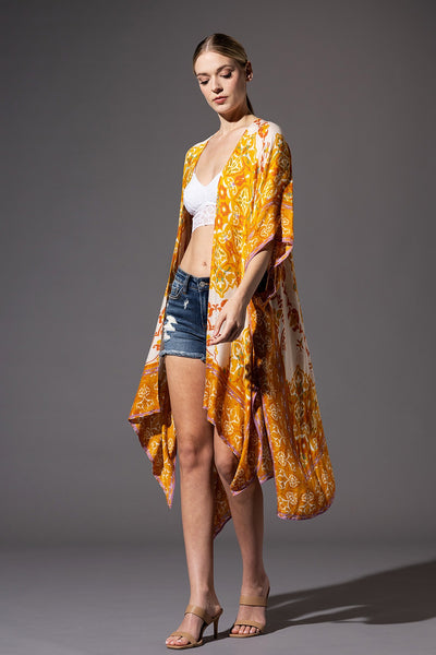 Desert Gold Mandala LightWeight Summer Kimono