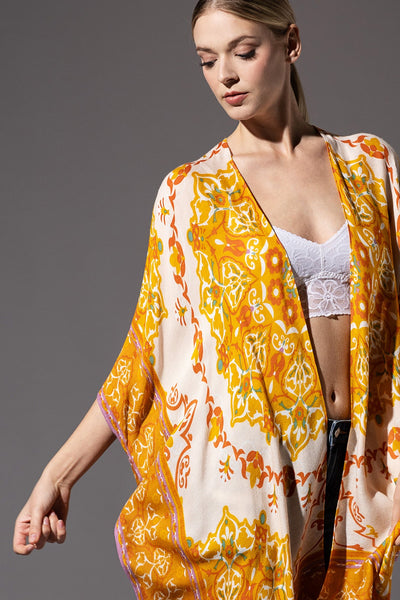 Desert Gold Mandala LightWeight Summer Kimono