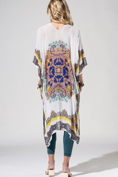 White Mandala LightWeight Summer Kimono