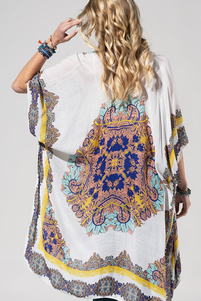 White Mandala LightWeight Summer Kimono