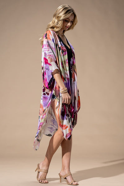 Watercolor Floral Kimono