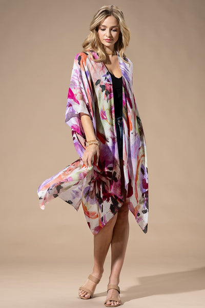 Watercolor Floral Kimono