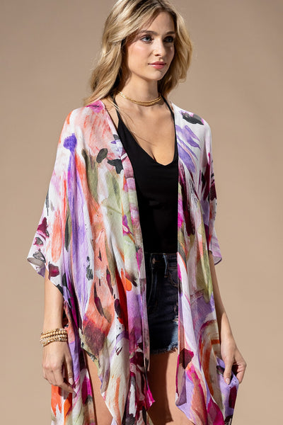 Watercolor Floral Kimono
