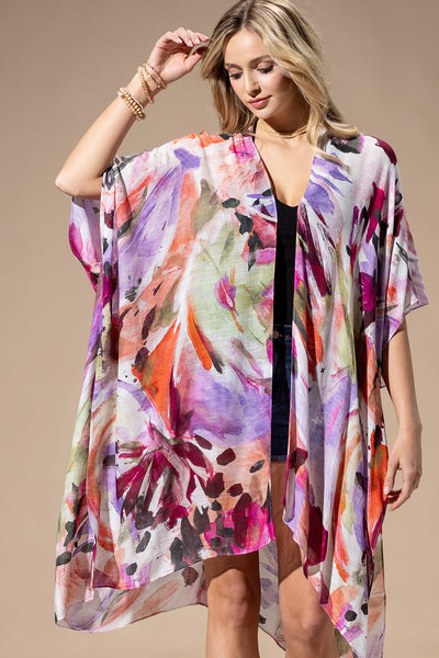 Watercolor Floral Kimono