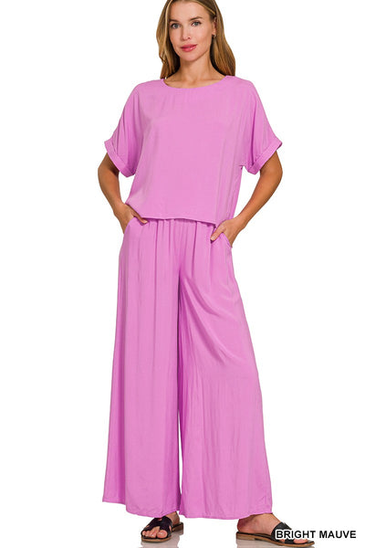 Rayon Elastic Waist Pants