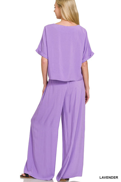 Rayon Boat Short Sleeve Top