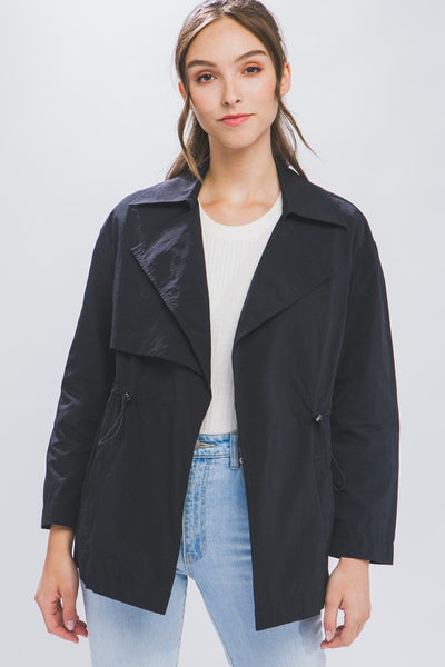 Collared Windbreaker Trench Jacket