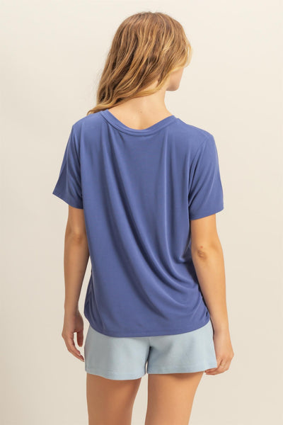 Modal Blend Round Neck Short Sleeve T Shirt