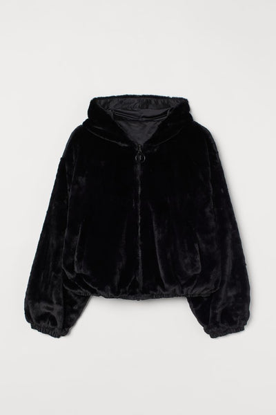 Chamarra Reversible Soft Faux Fur/Windbreaker