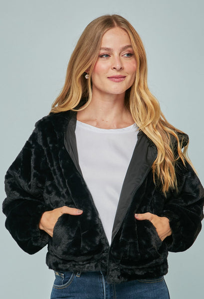 Faux Fur + WindBreaker Reversible Jacket