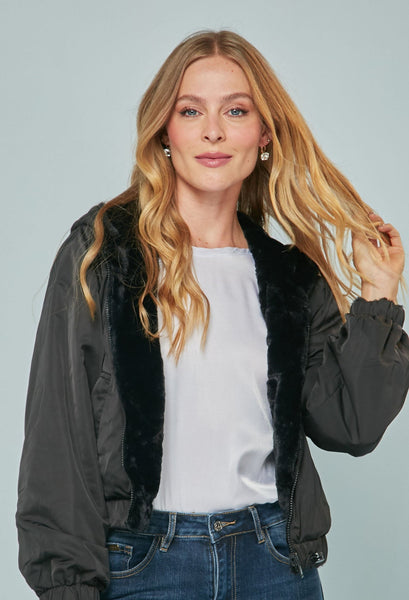 Faux Fur + WindBreaker Reversible Jacket