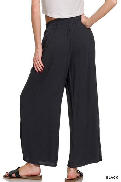 Rayon Elastic Waist Pants
