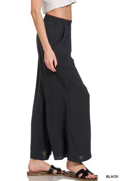 Rayon Elastic Waist Pants