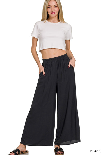 Rayon Elastic Waist Pants