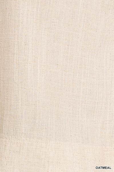 Linen Blend Boat Sleeve Top