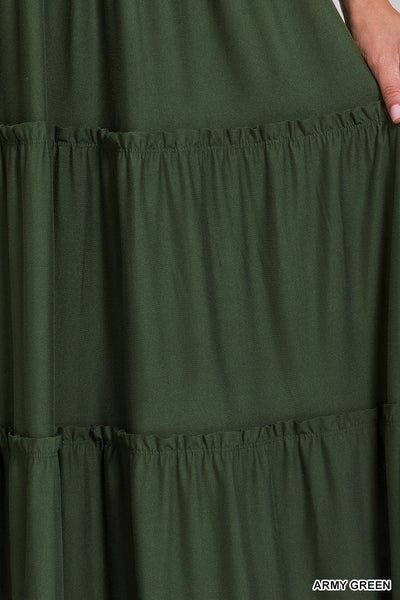Soft Jersey V-neck Cami Maxi Tiered Dress