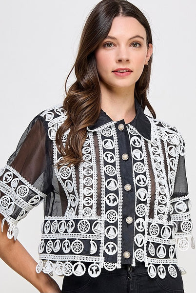 Crochet Button Down Shirt