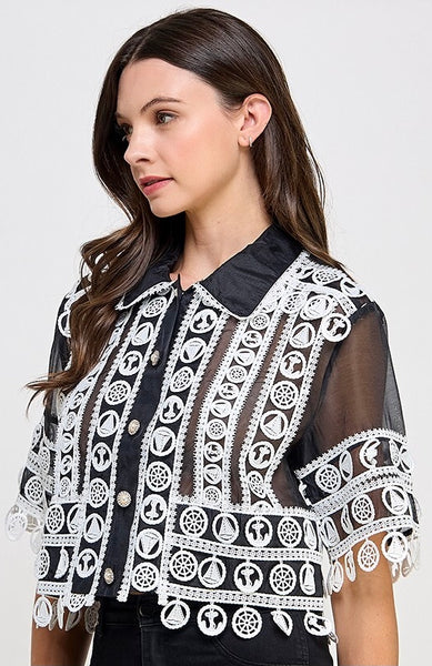 Crochet Button Down Shirt