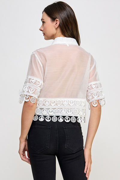 Crochet Button Down Shirt