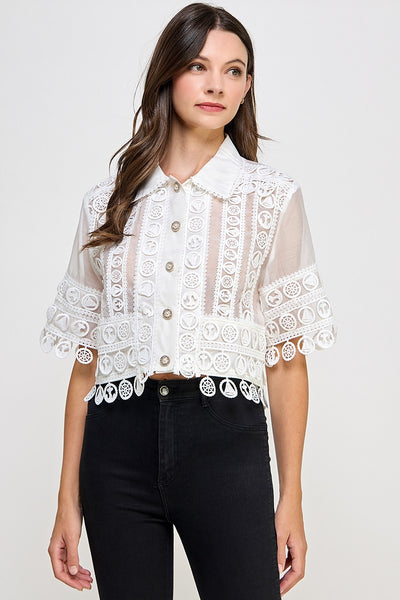Crochet Button Down Shirt