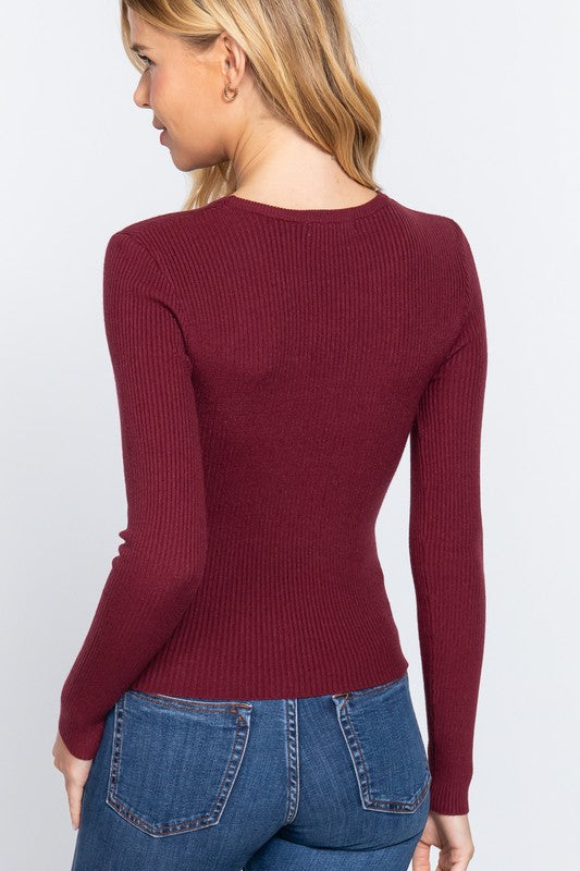 Rib Knit Sweater Top