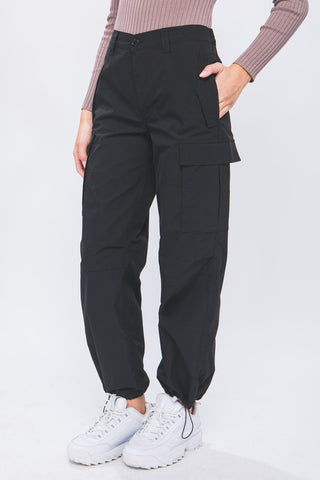 Cargo Adjustable Jogger Pants With Elastic Waist Band