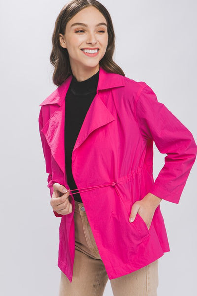 Collared Windbreaker Trench Jacket