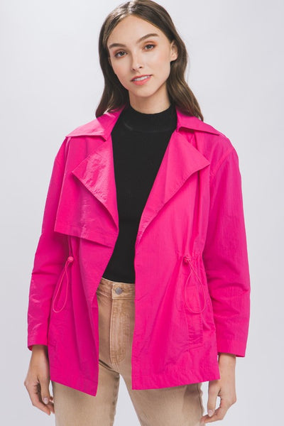 Collared Windbreaker Trench Jacket