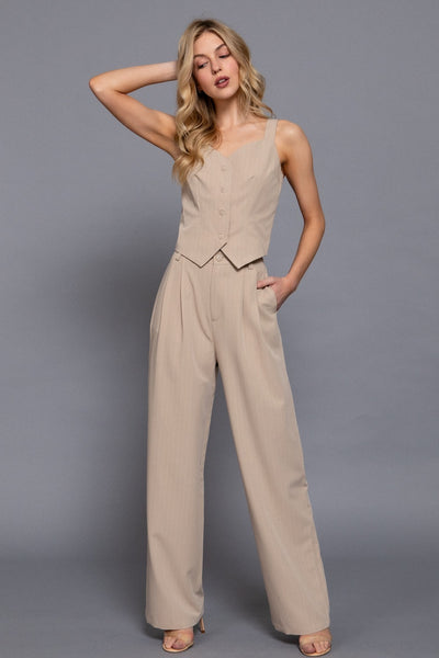 Pin Stripe Suit Vest Top