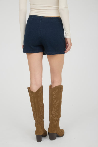 Wrap Front Tie Denim Skort