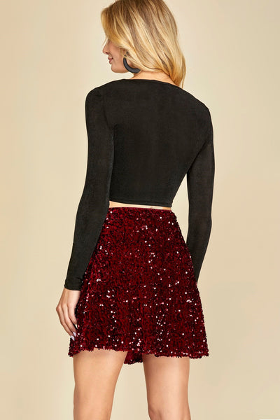 Sequin Velvet Skirt