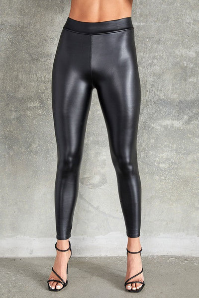 Super Stretch Fleece Faux Leather Leggings