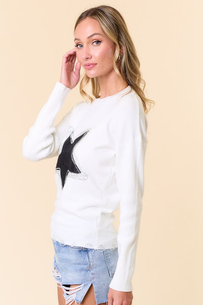Star Knitted Sparkles Sweater Top