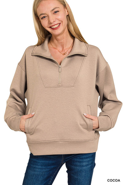 Super Soft Scuba Half Zip Pullover