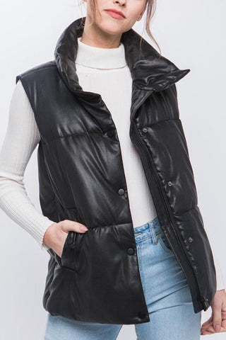 OverSized Faux Leather Vest