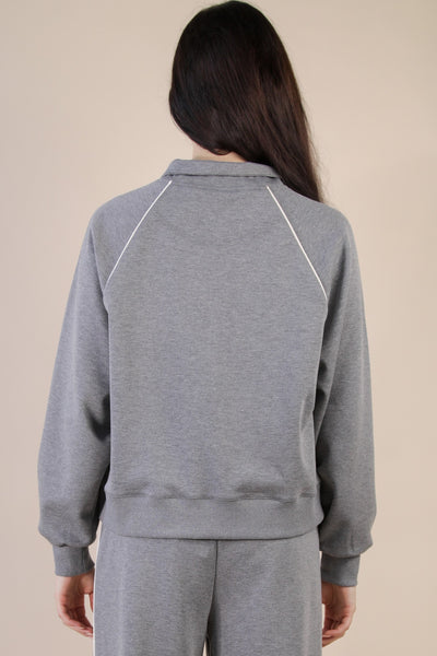Soft Scuba Knit Comfy Track Sweatshirt