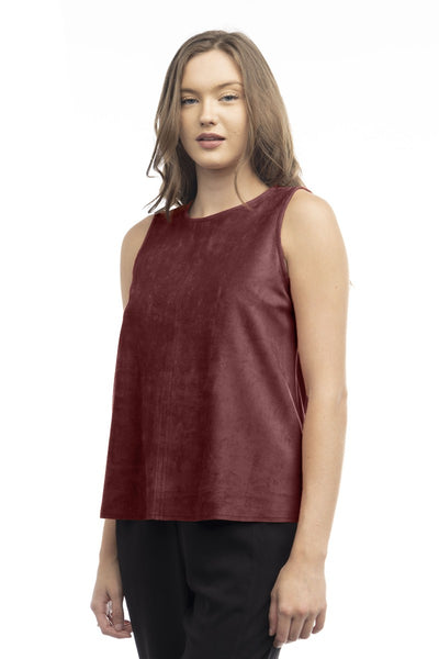 Suede Round Neck Tank Top