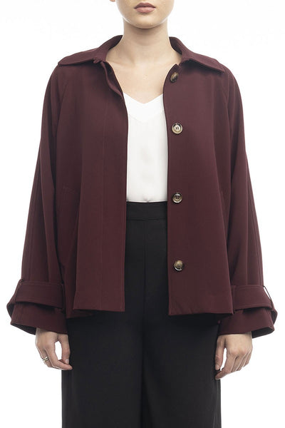 Lost April Front Button Casual Trench Jacket