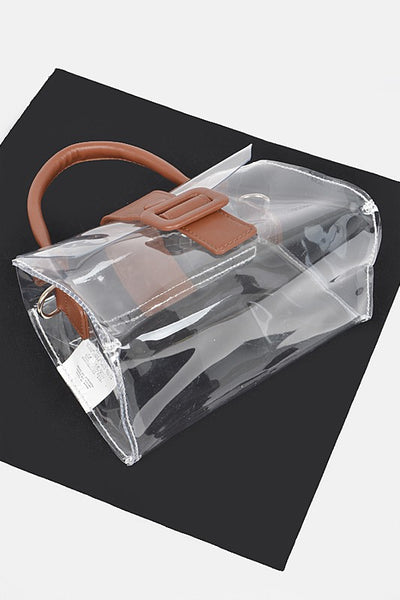 Transparent Top Handle Crossbody Bag