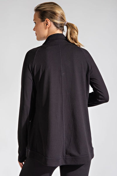 Butter Soft Cowl Neck Asymmetric Jacket