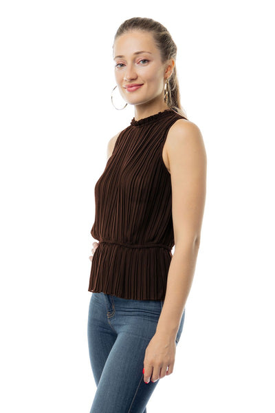 Pleated Peplum Top