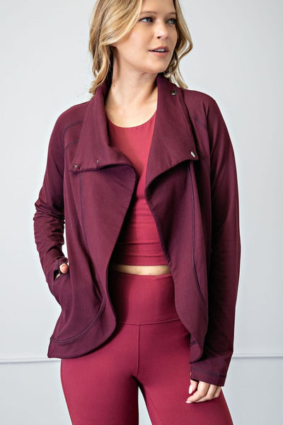 Butter Soft Cowl Neck Asymmetric Jacket