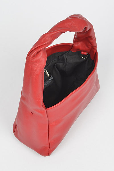 Twisted Faux Leather Chain Clutch