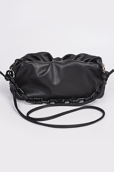 Shoulder Strap Faux Leather Clutch
